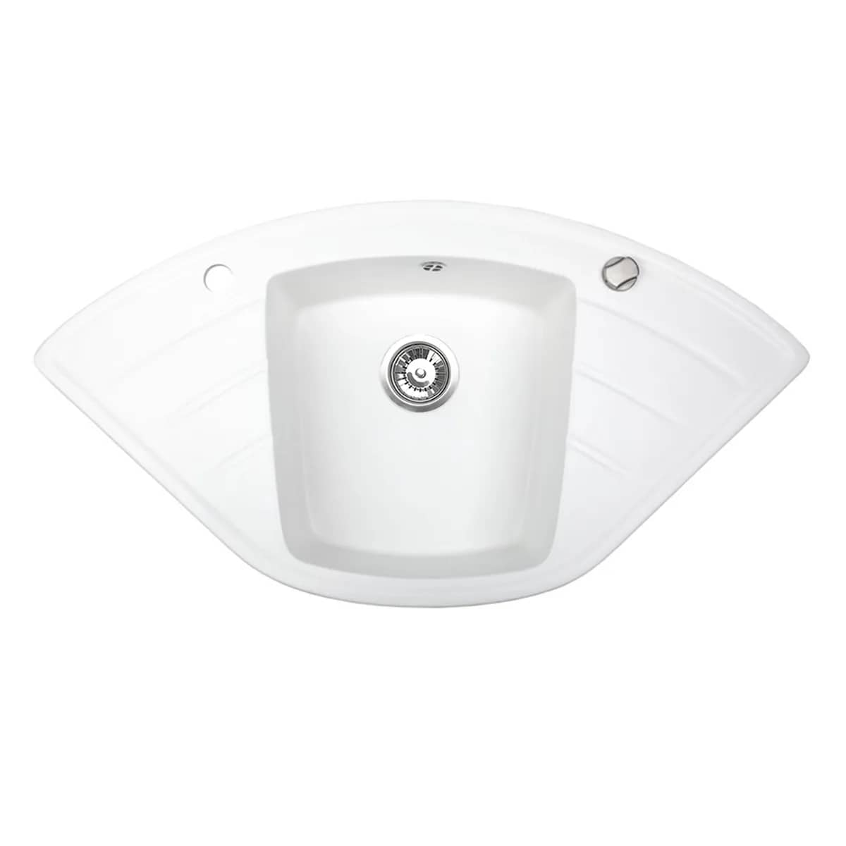 Évier en granit d'angle Altair 1 bac 96,5 × 50 cm — coloris Blanc arctique, vue produit