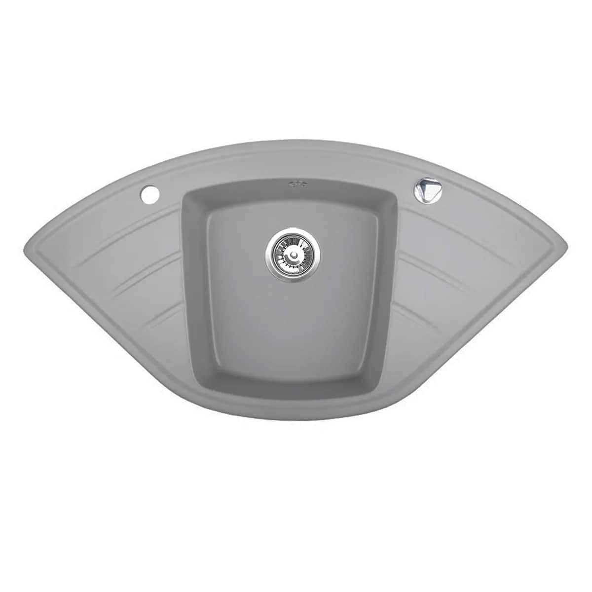 Évier en granit d'angle Altair 1 bac 96,5 × 50 cm — coloris Gris, vue produit