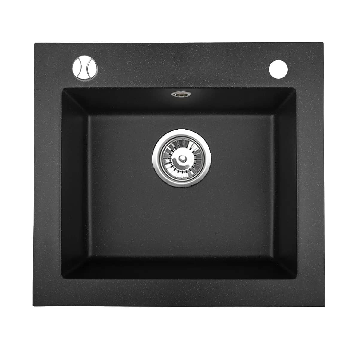 Évier en granit Argo 1 bac 48,5 × 44 cm, coloris Noir métallisé, vue produit