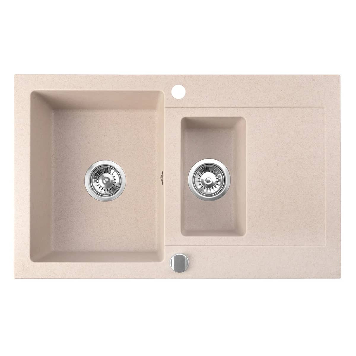 Évier granit Cordeo 79 1 bac et demi 79 × 50 cm, coloris Beige sable, vue produit