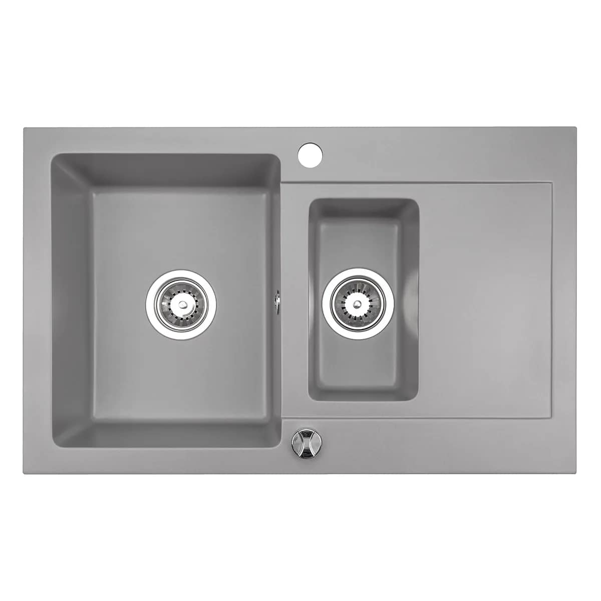 Évier granit Cordeo 79 1 bac et demi 79 × 50 cm, coloris Gris, vue produit