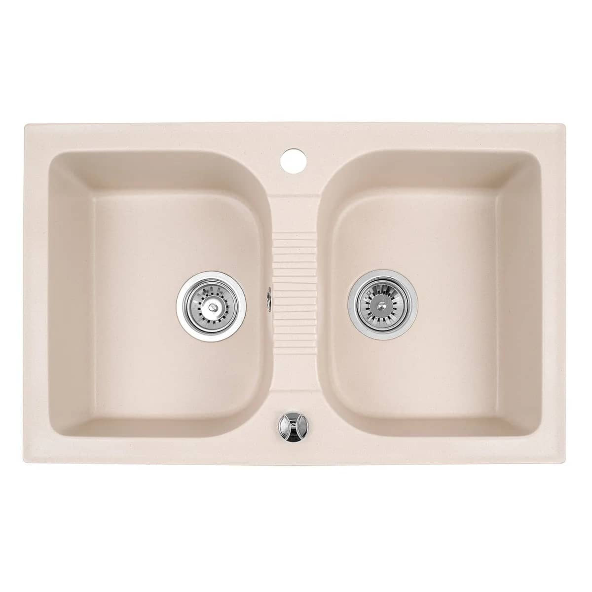 Évier en granit Elios 20 2 bacs réversible 78 × 49 cm, coloris Beige sable, vue produit