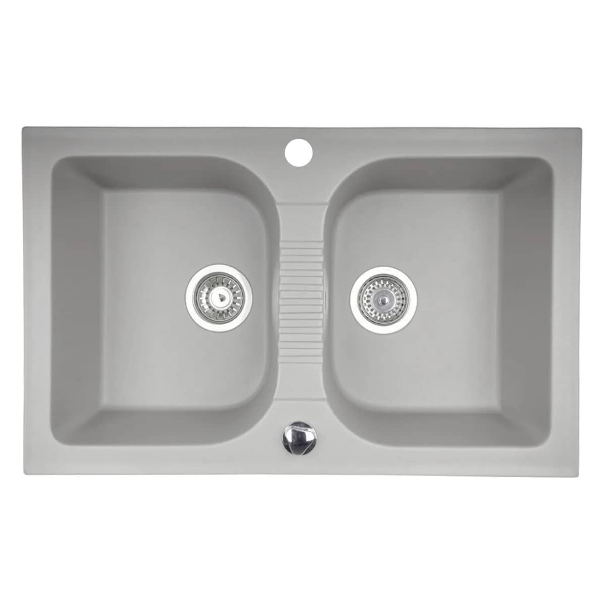 Évier en granit Elios 20 2 bacs réversible 78 × 49 cm, coloris Gris, vue produit