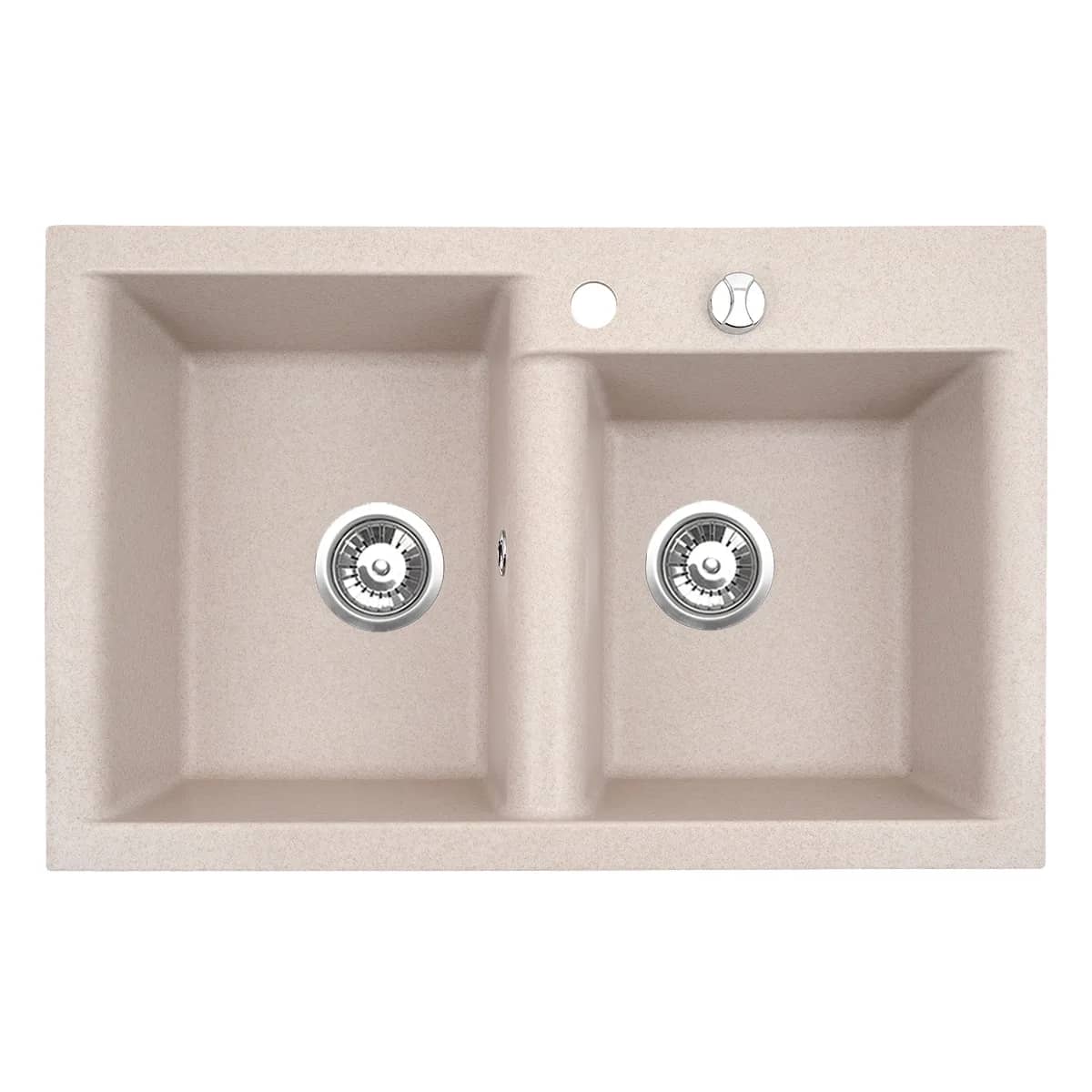 Évier en granit Estein 2K 2 bacs 78 × 50 cm, coloris Beige sable, vue produit