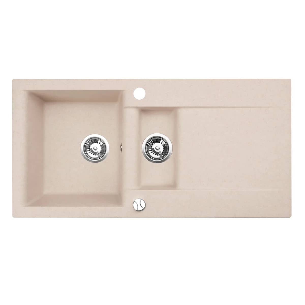 Évier en granit Estein 98 1 bac et demi réversible 98 × 50 cm, coloris Beige sable, vue produit