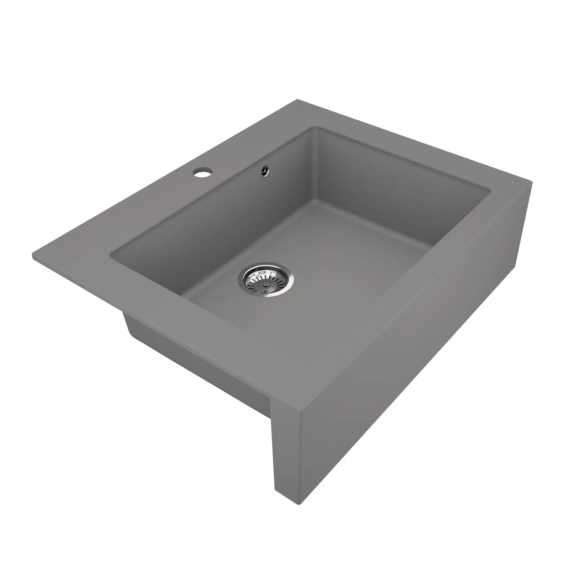 Évier granit Farmer timbre d'office 79 × 61 cm, coloris Gris, vue produit