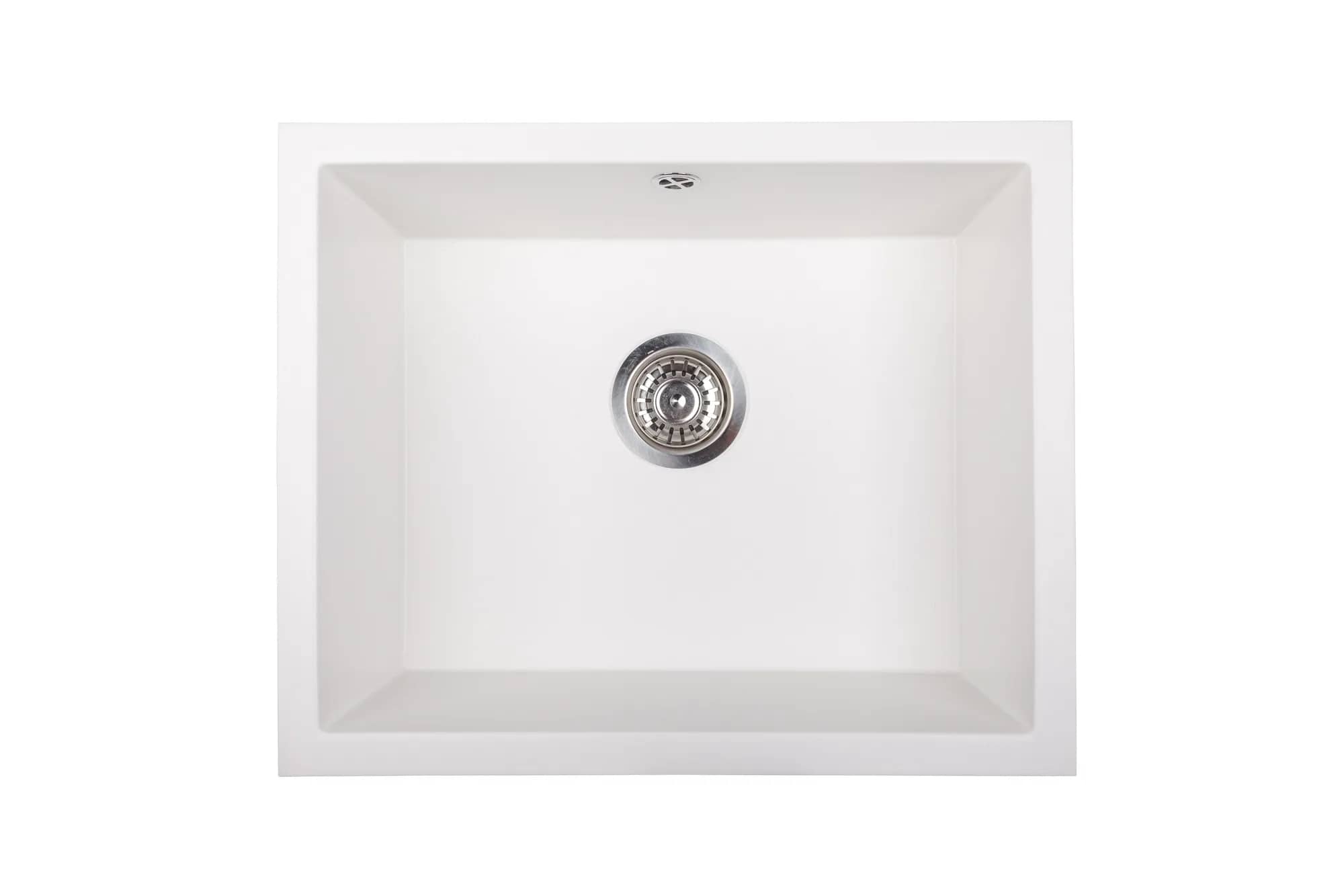 Évier en granit Junit 56 sous plan 55,3 × 45,5 cm, coloris Blanc arctique, vue produit