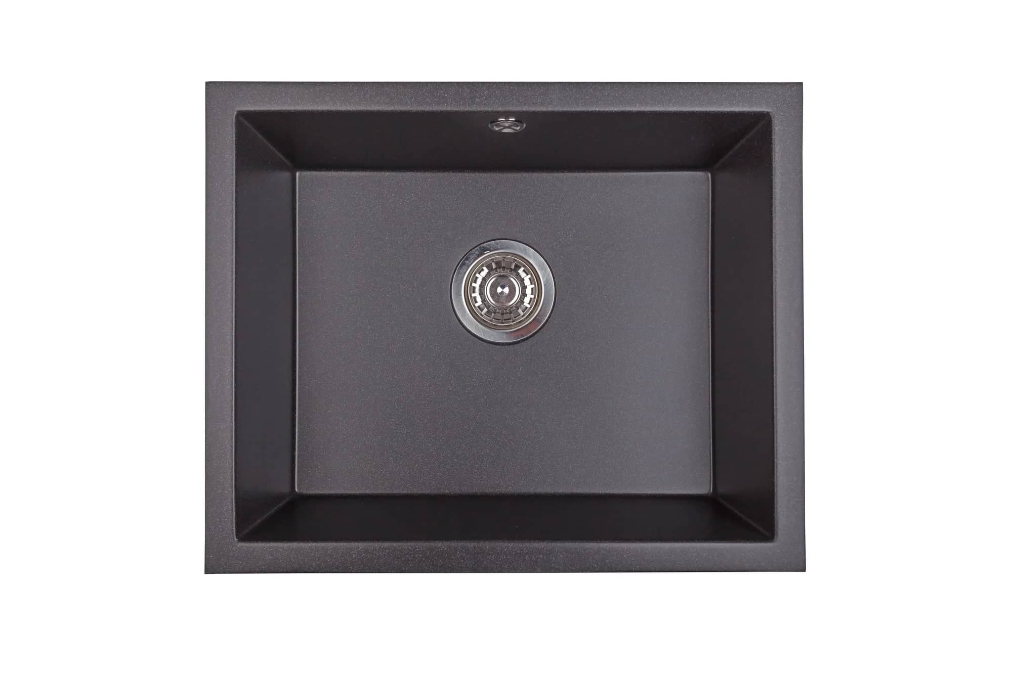 Évier en granit Junit 56 sous plan 55,3 × 45,5 cm, coloris Noir moucheté, vue produit