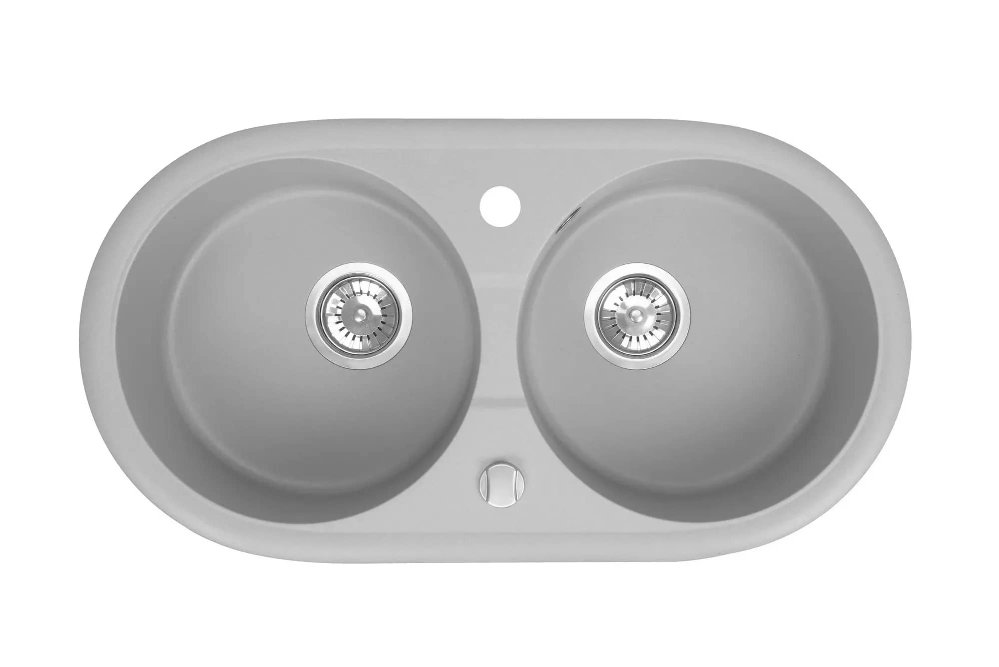 Évier en granit Libra 2 bacs ronds réversible 79 × 42,5 cm — coloris Gris, vue produit