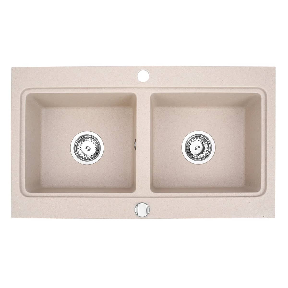 Évier en granit Nubiru 20 2 bacs 79,5 × 45,5 cm, coloris Beige sable, vue produit