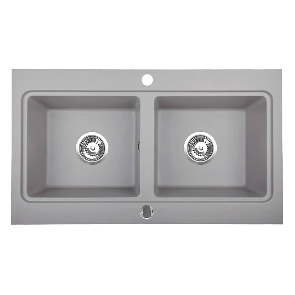 Évier en granit Nubiru 20 2 bacs 79,5 × 45,5 cm, coloris Gris, vue produit