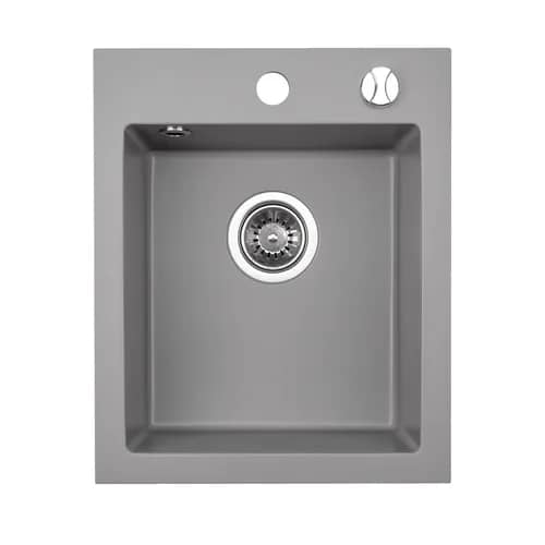 Évier en granit Rigo 1 bac compact 48,5 × 40,5 cm, coloris Gris, vue produit
