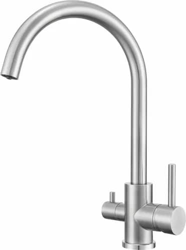 Mitigeur de cuisine Emma 3 voies pour eau filtrée, coloris Acier brossé, vue produit