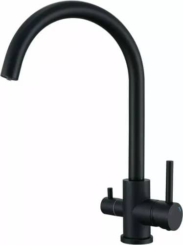 Mitigeur de cuisine Emma 3 voies pour eau filtrée, coloris Noir mat, vue produit