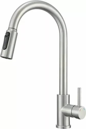 Mitigeur de cuisine 3 voies pour eau filtrée Mirella, coloris Acier brossé, vue produit