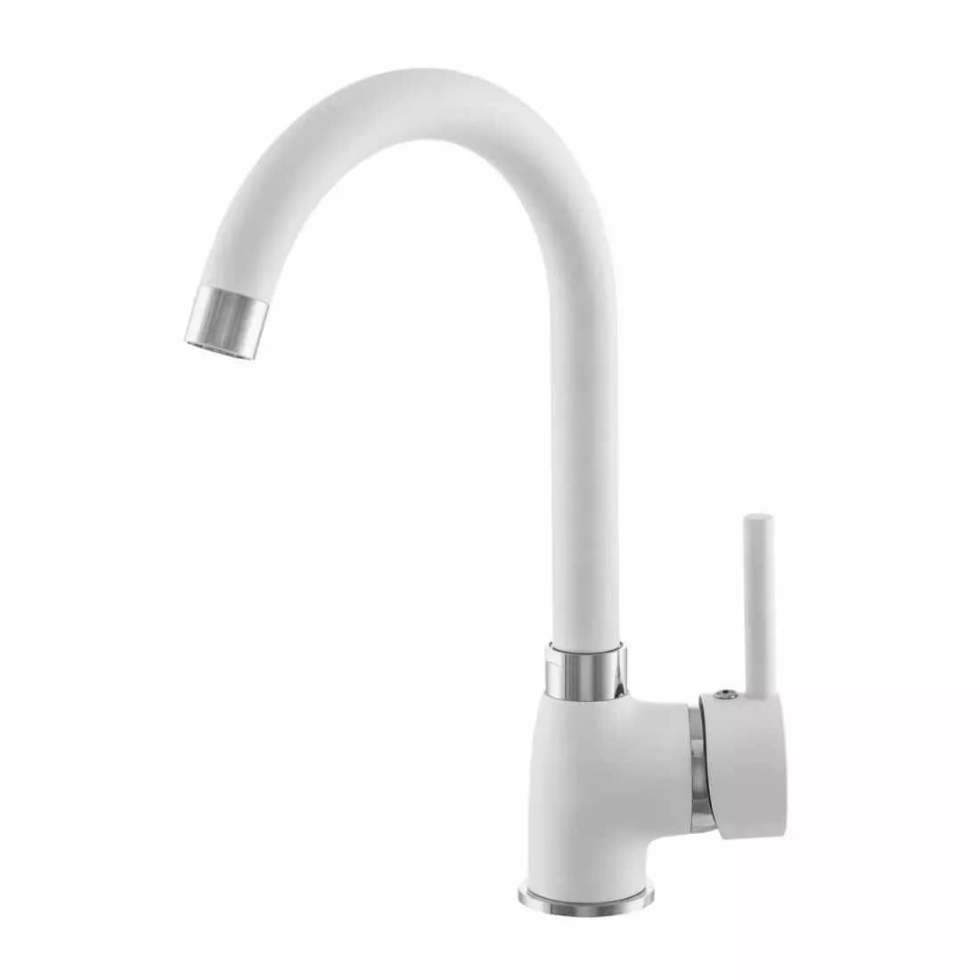 Mitigeur de cuisine Algea, 7 coloris assortis aux éviers, coloris Blanc installé en cuisine