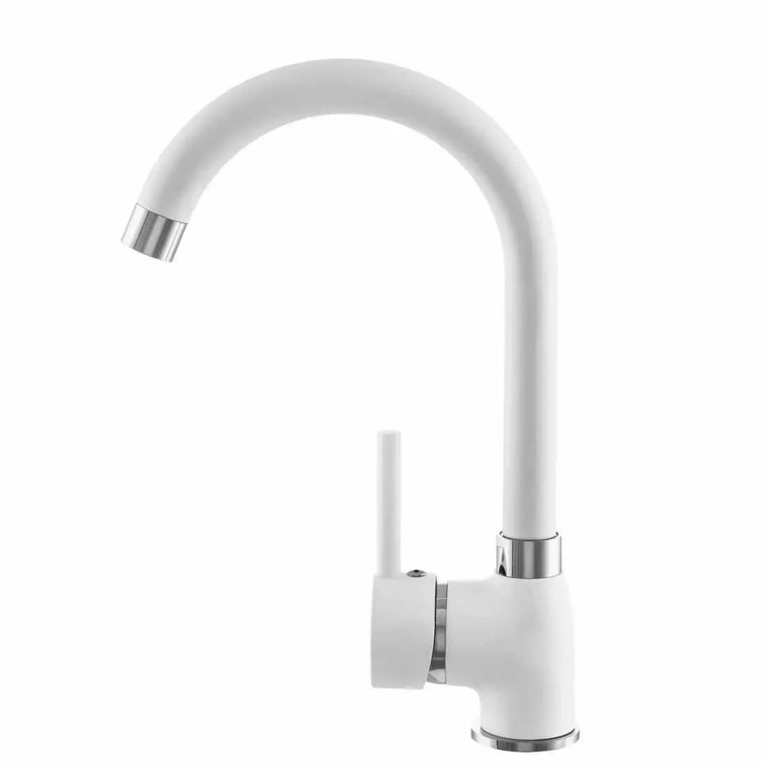 Mitigeur de cuisine Algea, 7 coloris assortis aux éviers, coloris Blanc installé en cuisine