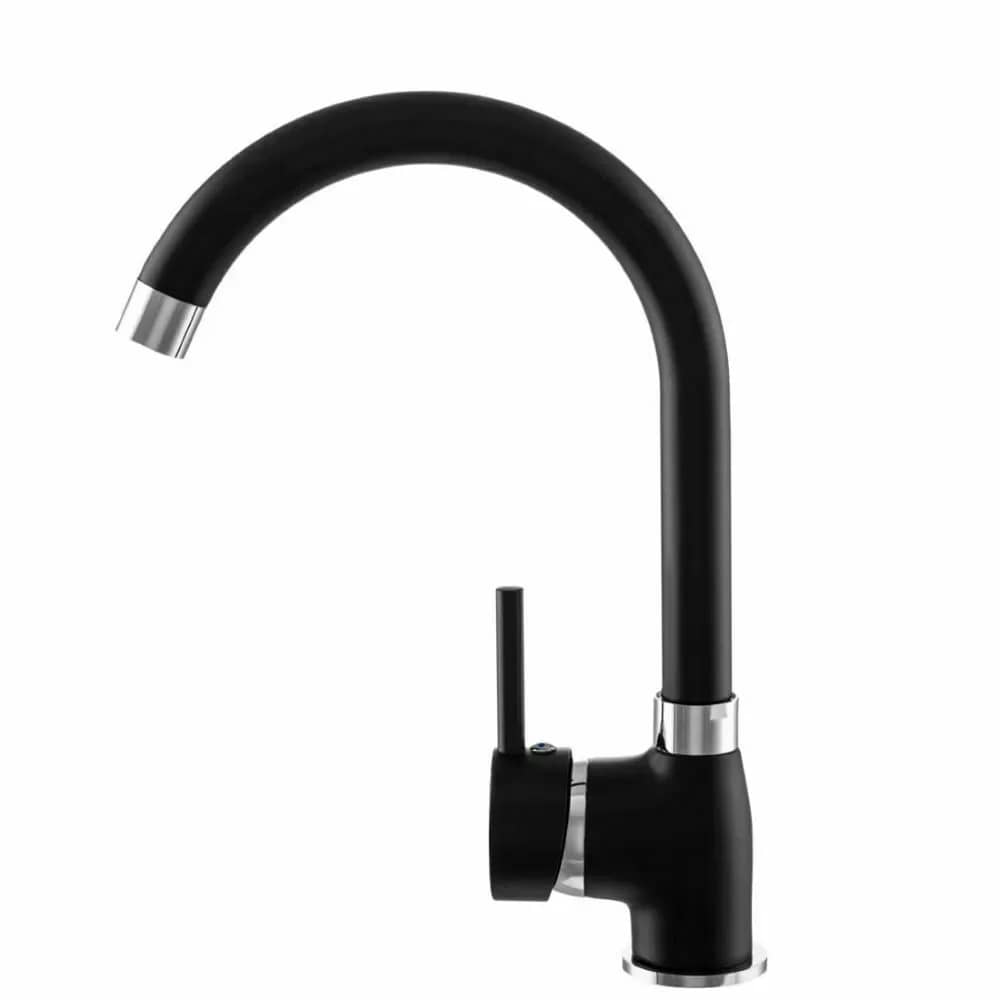 Mitigeur de cuisine Algea, 7 coloris assortis aux éviers, coloris Noir mat installé en cuisine