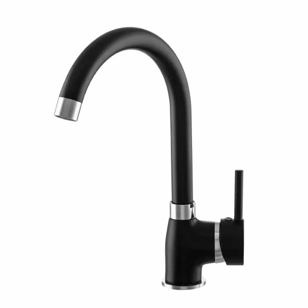 Mitigeur de cuisine Algea, 7 coloris assortis aux éviers, coloris Noir mat installé en cuisine