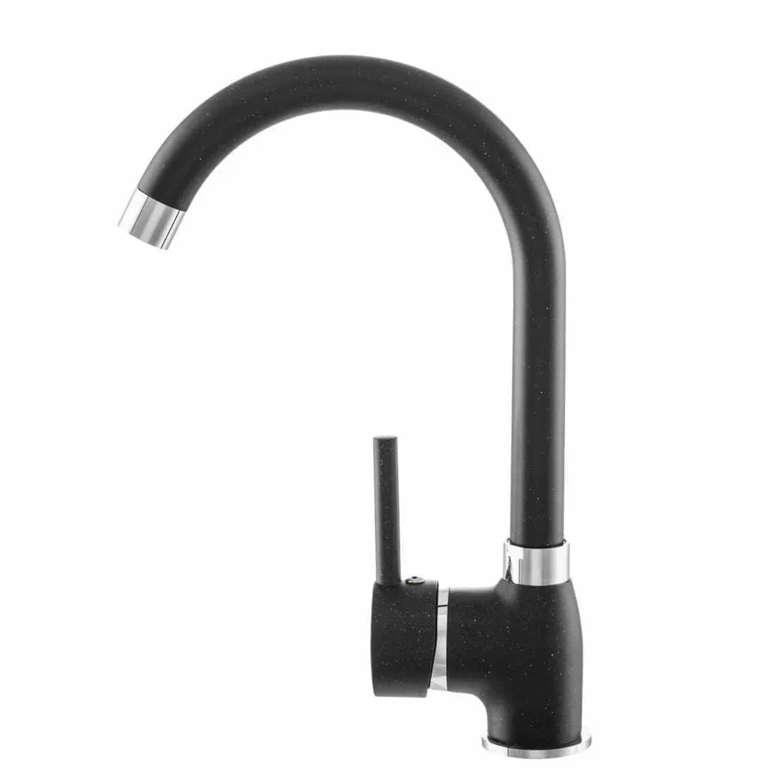 Mitigeur de cuisine Algea, 7 coloris assortis aux éviers, coloris Noir moucheté installé en cuisine