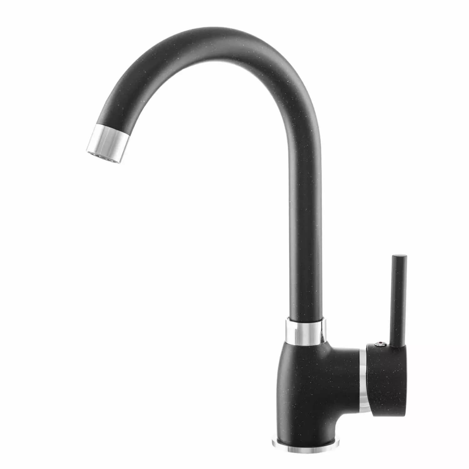 Mitigeur de cuisine Algea, 7 coloris assortis aux éviers, coloris Noir moucheté installé en cuisine