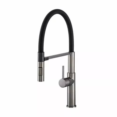 Mitigeur de cuisine Long à bec flexible gunmetal, coloris Gunmetal, vue produit