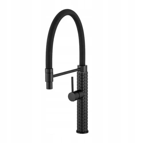 Mitigeur de cuisine Samba Diamond à bec flexible, coloris Noir mat, vue produit