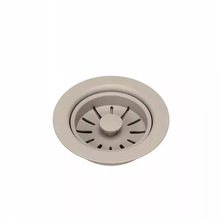 Siphon manuel pour évier 1 bac, 5 coloris, coloris Beige installé en cuisine