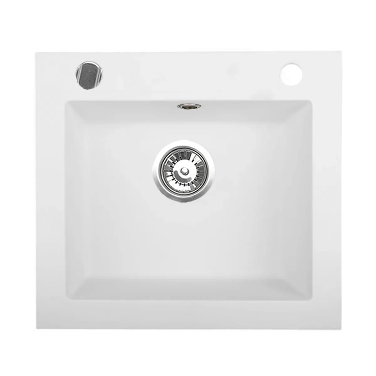 Évier en granit Argo 1 bac 48,5 × 44 cm, coloris Blanc arctique, vue produit