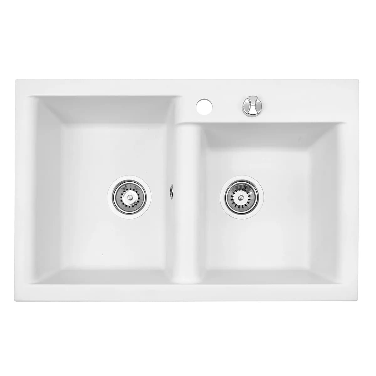 Évier en granit Estein 2K 2 bacs 78 × 50 cm, coloris Blanc arctique, vue produit
