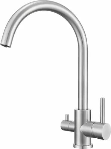 Mitigeur de cuisine Emma 3 voies pour eau filtrée, coloris Acier brossé, vue produit