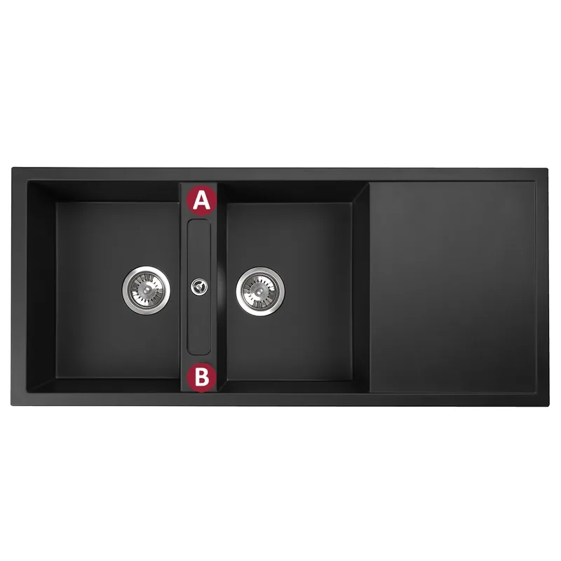 Positions de perçage de l'évier square
